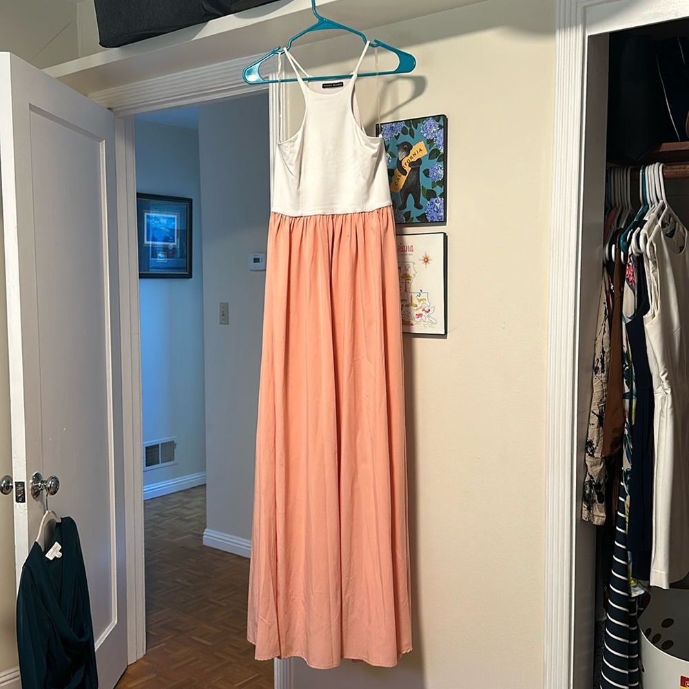 Maxi dress with halter/racer back top